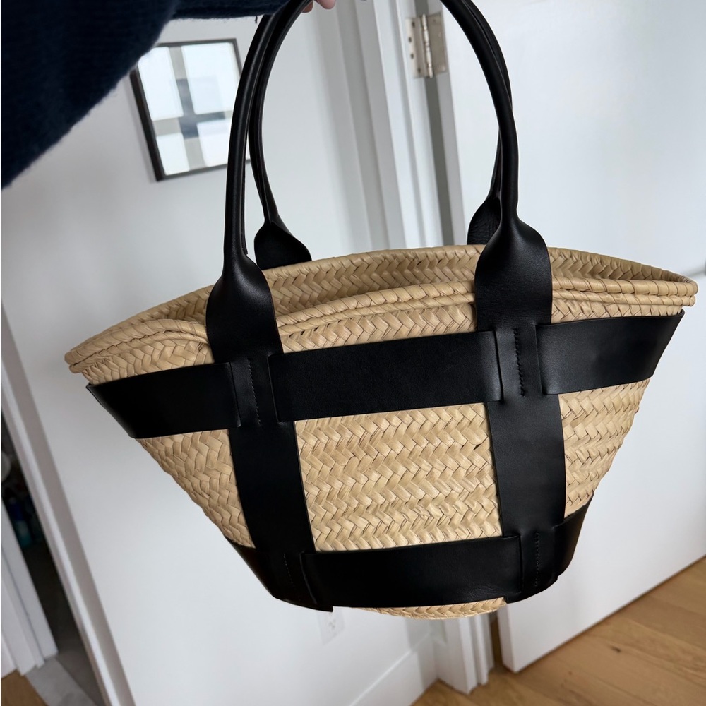 DeMellier Santorini Raffia Tote Bag - Picture 3 of 6